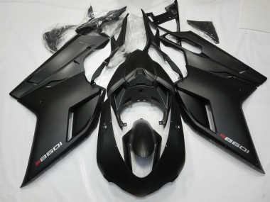 2007-2014 Matte Black with Red Ducati Ducati 848 1098 1198 Motorcycle Fairings