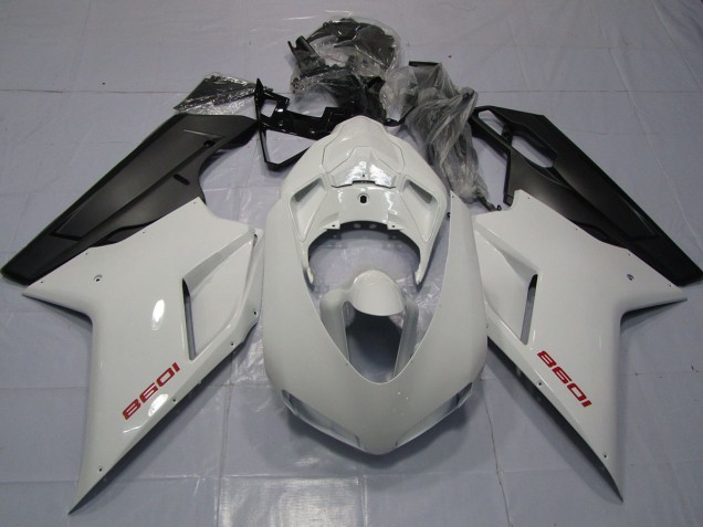 2007-2014 Red White and Matte Black Ducati Ducati 848 1098 1198 Motorcycle Fairings 2007-2014 Red White and Matte Black Ducati Ducati 848 1098 1198 Motorcycle Fairings