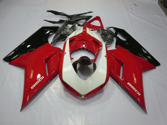 2007-2014 Red and White Ducati Ducati 848 1098 1198 Motorcycle Fairings 2007-2014 Red and White Ducati Ducati 848 1098 1198 Motorcycle Fairings