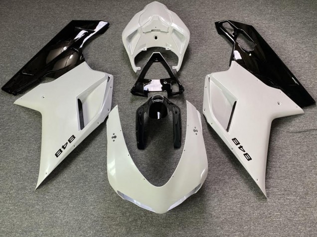 2007-2014 White Pearl and Black Ducati Ducati 848 1098 1198 Motorcycle Fairings 2007-2014 White Pearl and Black Ducati Ducati 848 1098 1198 Motorcycle Fairings