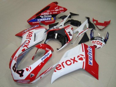 2007-2014 White Xerox Ducati Ducati 848 1098 1198 Motorcycle Fairings