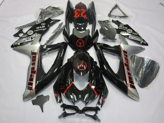 2008-2010 Black Grey Jordan Suzuki GSXR 600-750 Motorcycle Fairings 2008-2010 Black Grey Jordan Suzuki GSXR 600-750 Motorcycle Fairings