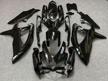 2008-2010 Gloss Black & White Logos Suzuki GSXR 600-750 Motorcycle Fairings