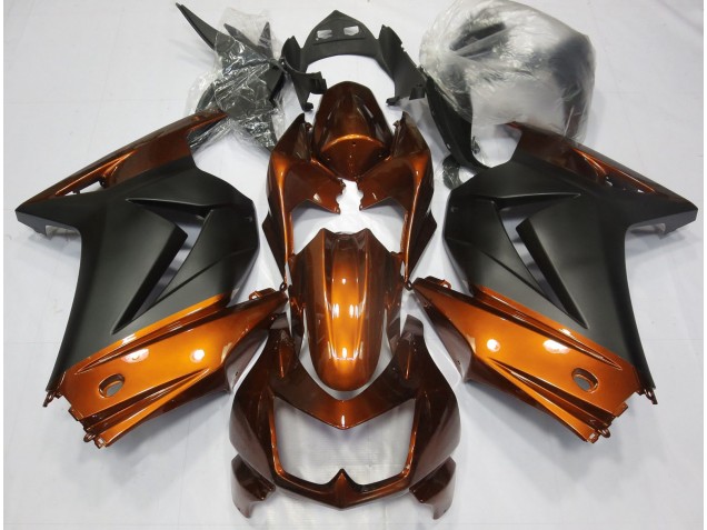 2008-2012 Orange and Matte Black Kawasaki Ninja 250 Motorcycle Fairings 2008-2012 Orange and Matte Black Kawasaki Ninja 250 Motorcycle Fairings