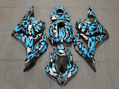 2009-2012 Custom Blue / Silver Camo Honda CBR600RR Motorcycle Fairings