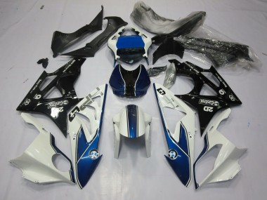 2009-2014 Alien Blue and White BMW S1000RR Motorcycle Fairings