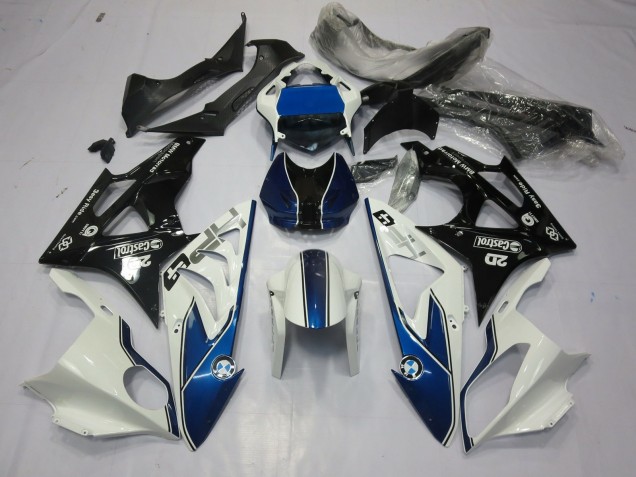 2009-2014 Alien Blue and White BMW S1000RR Motorcycle Fairings