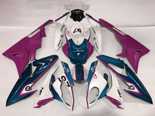2009-2014 Alien Blue and White BMW S1000RR Motorcycle Fairings 2009-2014 Alien Blue and White BMW S1000RR Motorcycle Fairings