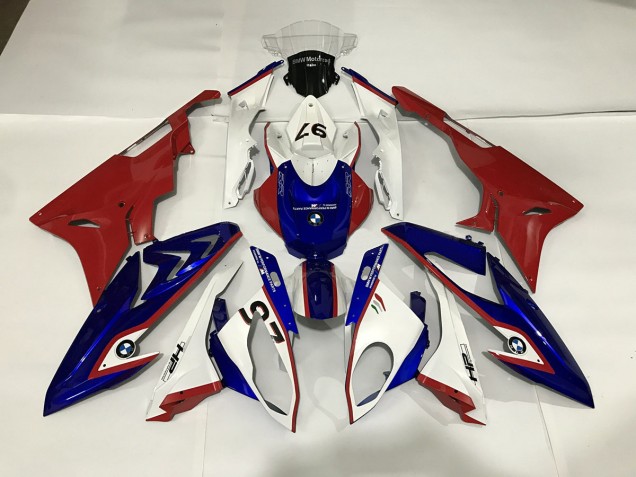 2009-2014 Alien Blue and White BMW S1000RR Motorcycle Fairings