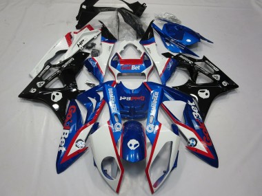 2009-2014 Alien Blue and White BMW S1000RR Motorcycle Fairings