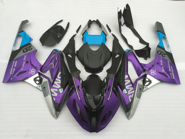 2009-2014 Alien Blue and White BMW S1000RR Motorcycle Fairings