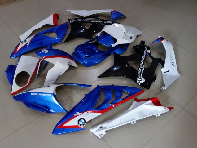 2009-2014 Alien Blue and White BMW S1000RR Motorcycle Fairings