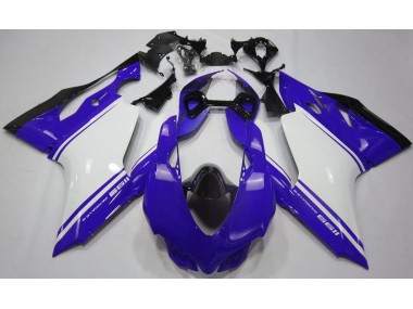 2011-2014 Gloss Blue White and Black Ducati Ducati 1199 Motorcycle Fairings