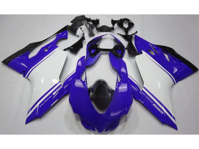 2011-2014 Gloss Blue White and Black Ducati Ducati 1199 Motorcycle Fairings 2011-2014 Gloss Blue White and Black Ducati Ducati 1199 Motorcycle Fairings