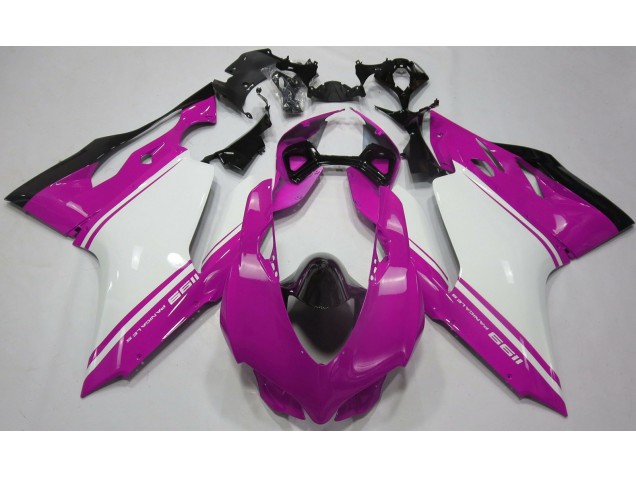 2011-2014 Gloss Pink White and Black Ducati Ducati 1199 Motorcycle Fairings 2011-2014 Gloss Pink White and Black Ducati Ducati 1199 Motorcycle Fairings