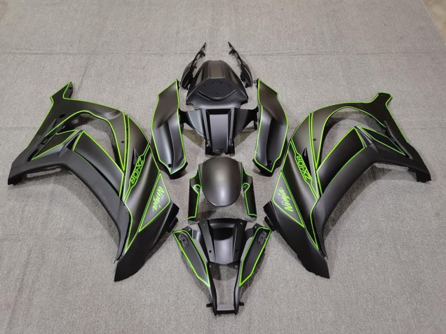2011-2015 Matte Black & Green Lining Kawasaki ZX10R Motorcycle Fairings 2011-2015 Matte Black & Green Lining Kawasaki ZX10R Motorcycle Fairings