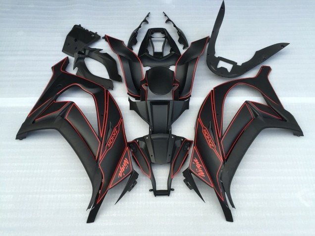 2011-2015 Matte Black and Red Kawasaki ZX10R Motorcycle Fairings 2011-2015 Matte Black and Red Kawasaki ZX10R Motorcycle Fairings