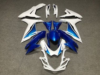 2011-2024 Blue White Custom Suzuki GSXR 600-750 Motorcycle Fairings
