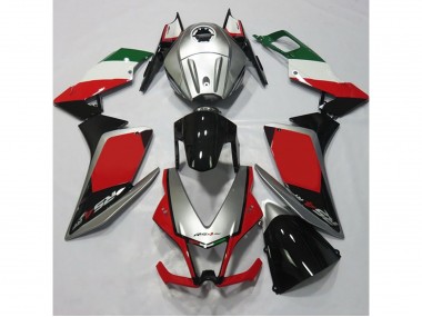 2012-2015 Silver and Red Aprilia RS4 125 Motorcycle Fairings
