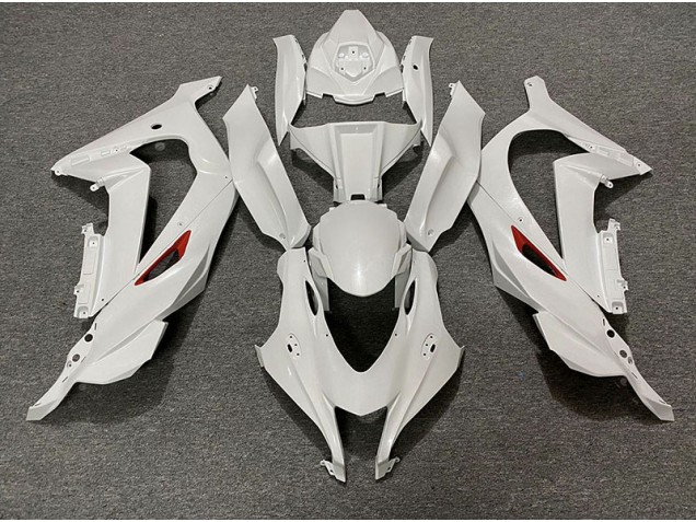 2016-2019 Pearl White Red Trim Kawasaki ZX10R Motorcycle Fairings