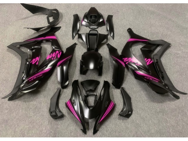 2016-2019 Satin Black & Pink Kawasaki ZX10R Motorcycle Fairings