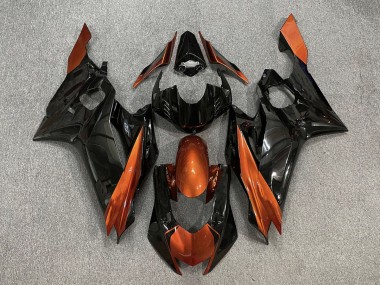 2017-2021 Gloss Black & Burnt Orange Yamaha R6 Motorcycle Fairings