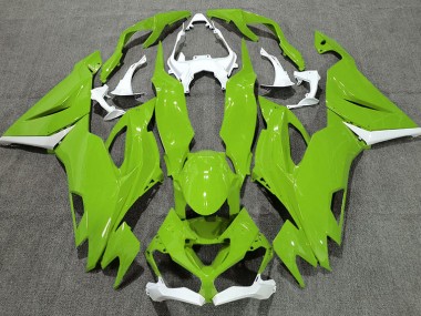 2019-2023 Gloss Green & White Kawasaki ZX6R Motorcycle Fairings